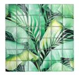 Mosaico de vidrio mosaico azulejo selva verde hojas óptica MOS88-Pic01
