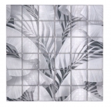 Mosaico de vidrio mosaico azulejo rainforest grey leaves optics MOS88-Pic03