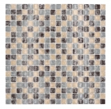 Mosaico de vidrio mosaico azulejo roto gris beige marrón MOS92-1302