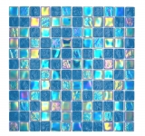 Mosaico de vidrio mosaico azulejo pequeño flip flop iridiscente azul turquesa multicolor MOS65-S63