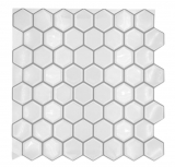 Vinilo de mosaico autoadhesivo aspecto hexágono blanco MOS200-H01