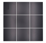 Estera de mosaico autoadhesiva aspecto azulejo negro metálico con junta blanca MOS200-B03