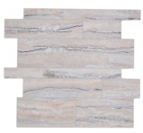Estera de mosaico autoadhesiva vinilo aspecto piedra blanco gris oro rectangular MOS200-SP06