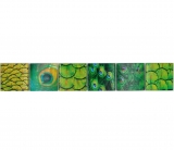 Mosaico frontera frontera vidrio mosaico animal mundo pavo real verde oscuro verde claro amarillo MOS78BOR-W88