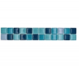 Mosaico frontera frontera vidrio mosaico mosaico azulejo mezcla azul petróleo turquesa MOS88BOR-XCE95