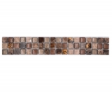 Mosaico frontera frontera mosaico de vidrio piedra natural mezcla beige marrón emperador MOS92BOR-1303