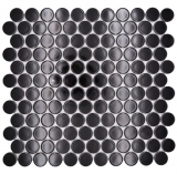 Cerámica mosaico negro brillante mirada redonda mosaico azulejo cocina azulejo de la pared espejo baño ducha pared MOS10-0300GR_f