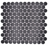 Mosaico de cerámica negro mate redondo mirada mosaico azulejo cocina pared azulejo espejo baño ducha pared MOS10-0311GR_f