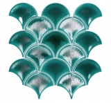 Mosaico de cerámica verde oscuro brillante ventilador mirada mosaico azulejo cocina azulejo de la pared espejo baño ducha pared MOS13-FS5_f