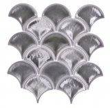 Mosaico de cerámica gris oscuro brillante efecto ventilador mosaico azulejo cocina azulejo de la pared espejo baño ducha pared MOS13-FS7_f