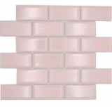 Mosaico de cerámica rosa pálido brillante metro mirada mosaico azulejo pared de la cocina backsplash baño ducha pared MOS24-11T_f