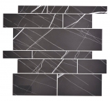 Mosaico de azulejos autoadhesivo negro mate piedra mirada mosaico azulejo cocina pared azulejo espejo baño MOS200-SP04_f