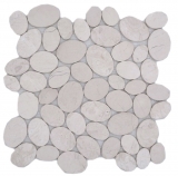Mosaico de piedra natural Mosaico de azulejos mezcla blanco/azul/naranja/gris aspecto guijarro mate Mosaico de azulejos Pared de cocina Revestimiento de azulejos Baño Pared de ducha MOS30-0101_f