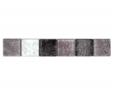 Frontera Frontera mosaico mezcla plata/negro brillante mosaico azulejo cocina pared azulejo espejo baño ducha pared MOS126BOR-1784_f