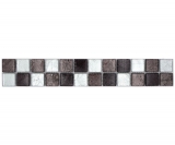 Frontera Frontera mosaico mezcla plata/negro brillante mosaico azulejo cocina pared azulejo espejo baño ducha pared MOS126BOR-1783_f