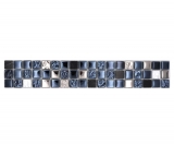 Borde Borde mosaico negro con plata brillante mosaico azulejo cocina pared azulejo espejo baño MOS92BOR-660_f