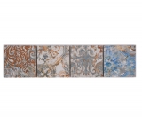 Borde Mezcla de mosaico fuerte multicolor mate aspecto alfombra mosaico azulejo cocina pared azulejo espejo baño ducha pared MOS16BOR-71CV_f