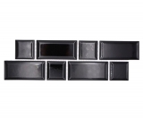 Frontera Frontera mosaico negro brillante metro mirada mosaico azulejo de la pared de la cocina azulejo espejo baño ducha pared MOS26BORWM-0301_f