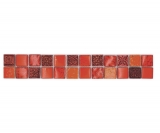 Borde Mezcla de mosaico rojo brillante aspecto retro mosaico azulejo cocina pared azulejo espejo baño MOS83BOR-CB30_f