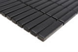 Muestra de mano cerámica mosaico varillas retro vintage 50s 60s correas negro mate MOS24-BM8_m