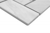 Muestrario de mano mosaico cerámico espiga Carrara look blanco gris mate MOS24-1102_m