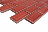 Muestra de mano cerámica mosaico azulejo ladrillo enlace compuesto uni rojo MOS26-0912_m