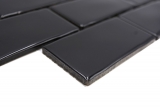 Muestra de mano mosaico cerámico Metro Sybway composite uni negro brillante MOS26-112_m