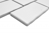 Muestra de mano mosaico cerámico Metro Sybway composite uni blanco brillo MOS26-238_m