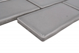 Muestra de mano mosaico cerámico Metro Sybway compuesto uni piedra gris gris claro brillante MOS26-345_m