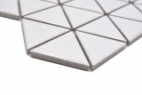 Muestra de mano azulejo de mosaico de cerámica triángulo diamante uni blanco brillante MOS13-t51_m