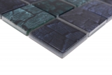 Muestra de mano mosaico de vidrio mosaico azulejo aspecto piedra bosque verde oscuro negro antracita MOS88-59P_m