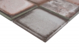 Muestra de mano mosaico de vidrio mosaico azulejo Retro Vinatage Cemento Estilo Gris Pastel Beige MOS88-S08_m