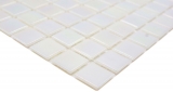 Muestra de mano mosaico de vidrio mosaico azulejo Iridium White Flip Flop color MOS240-WA02-P_m