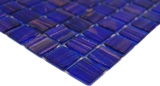 Muestra de mano mosaico de vidrio mosaico azulejo azul ultramarino oscuro cobre iridisciente MOS230-G19_m