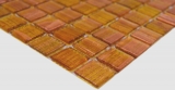 Muestra de mano mosaico de vidrio mosaico azulejo oro marrón cobre MOS230-G34_m