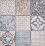 Jasba Patrón mosaico cerámica gres multicolor mate retro look cocina baño ducha MOSJBPV20 1 tapete