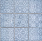 Azulejos de mosaico de cerámica Jasba nórdico azul brillante aspecto retro pared de la cocina baño azulejo pared de la ducha / 10 esteras de mosaico