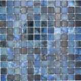 Azulejos de mosaico de cerámica Jasba labradorita azul brillante mármol mirada cocina pared baño azulejo ducha pared / 10 esteras de mosaico