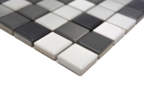 Muestra de mano Jasba Agrob Buchtal Fresh mosaico cerámica gres blanco gris mezcla brillante cocina baño ducha MOSJBF221