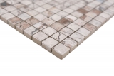 Muestra de mano Jasba Agrob Buchtal Fresh Marble & More gres cerámico mosaico ilusión beige brillante aspecto mármol cocina baño ducha MOSJBMM24_m