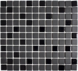Mosaico de azulejos de cerámica negro sin esmaltar vidrio azulejos backsplash MOS18-CUG70_f