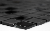 Muestra de mano azulejo de mosaico de cerámica negro vidrio sin esmaltar MOS18-CUG70_m