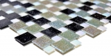 Muestra de mano mosaico azulejo de vidrio combinación gris iridio negro MOS57-K05_m