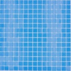 Mosaicos Mosaico de vidrio Classic Uni vidrio azul liso papel aglomerado Mosaico de piscina Mosaico de piscina MOS200-A14-P_f