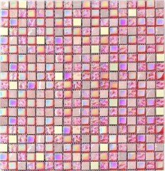 Mosaico azulejo translúcido rojo rosa oro mosaico de vidrio Cristal piedra EP rojo rosa oro MOS92-1208