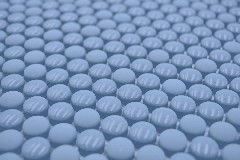 Muestra de mano esmalte redondo mezcla azul brillante/mate pared azulejo backsplash cocina ducha baño MOS140-0411_m