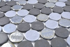 Muestra de mano redondo ECO mezcla color pared azulejo backsplash cocina ducha baño MOS129-R05_m