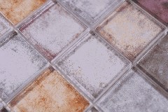 Muestra de mano mosaico de vidrio cuadrado Crystal mezcla color pared azulejo backsplash cocina ducha baño MOS88-0412_m