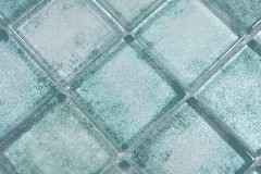 Muestra de mano mosaico de vidrio cuadrado Crystal mix verde pared azulejo backsplash cocina ducha baño MOS88-0050_m