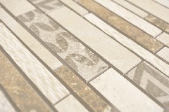 Muestra de mano compuesto mármol/cerámica mezcla beige 3F pared azulejo backsplash cocina ducha baño MOS180-B0327B_m